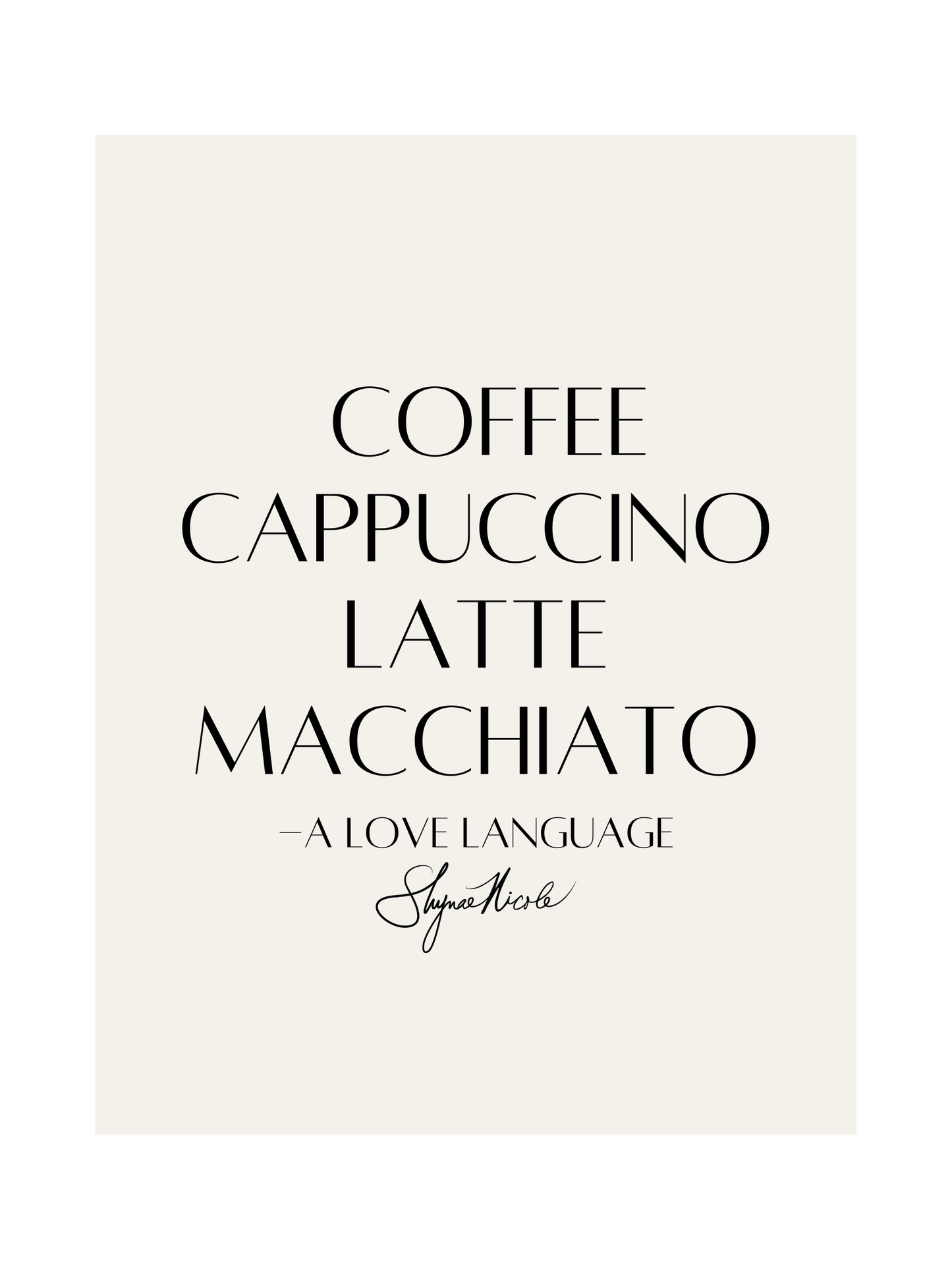 A Love Language Wall Print