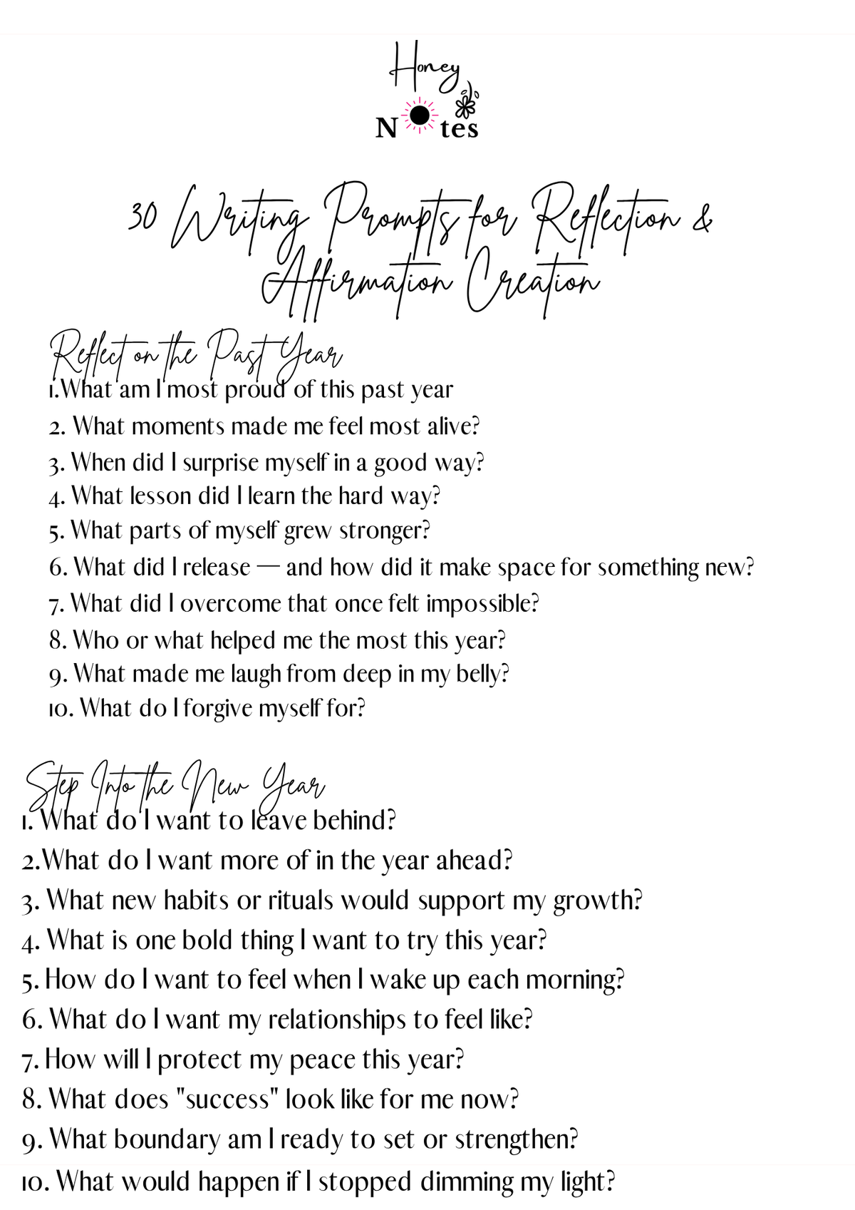 30 Writing Prompts for DIY Affirmation Card Deck – Honey Notes