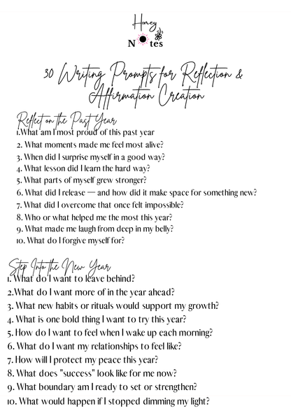 30 Writing Prompts for DIY Affirmation Card Deck