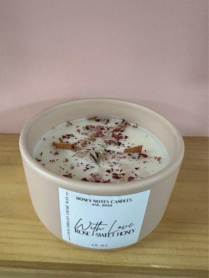 With Love: Rose & Sweet Honey Candle