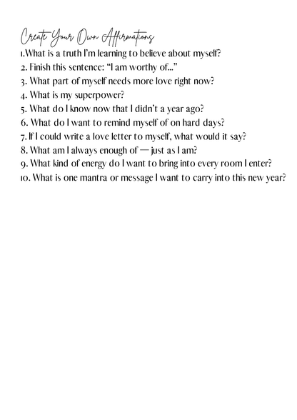 30 Writing Prompts for DIY Affirmation Card Deck