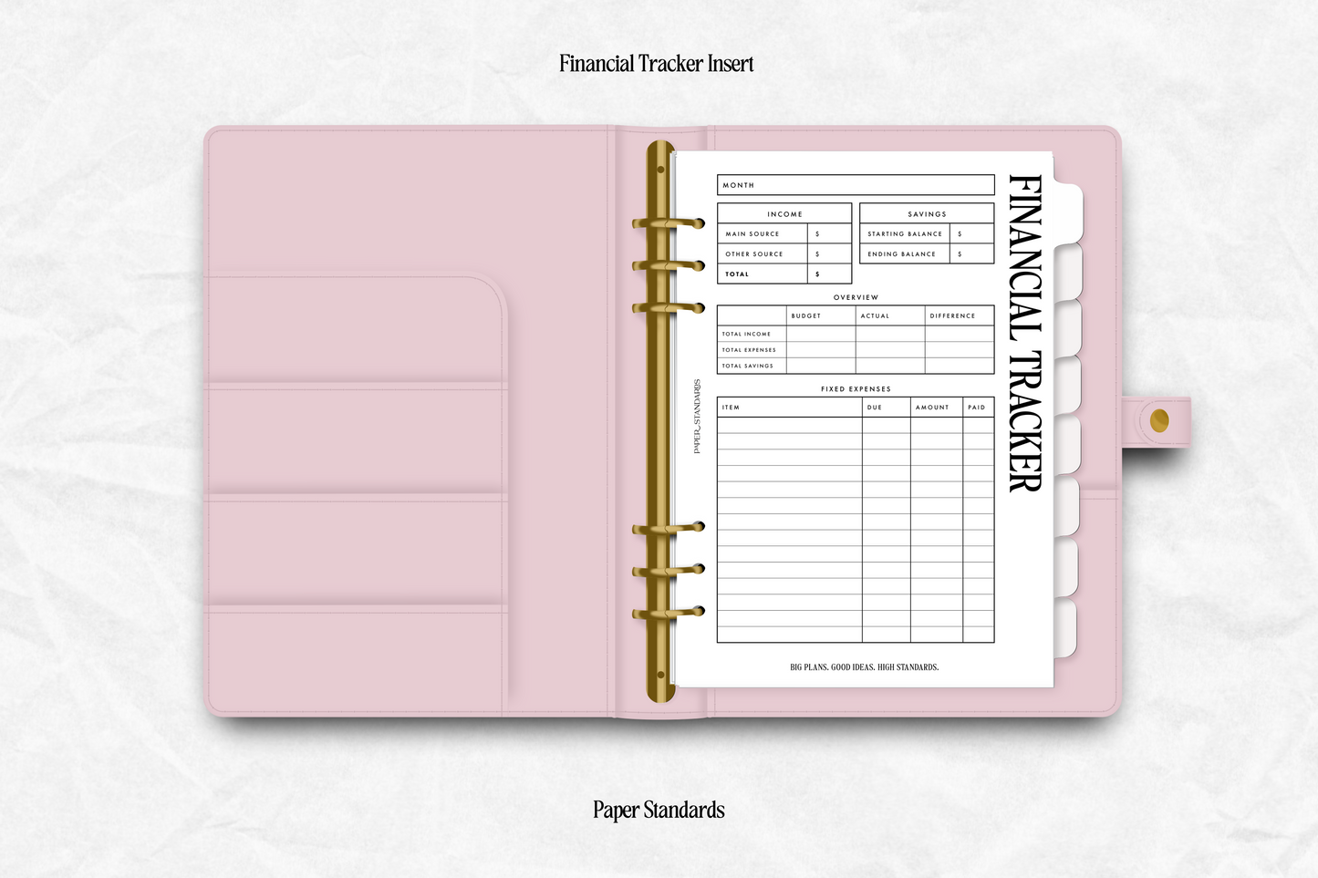 Goal Planning Insert-Paper Standards