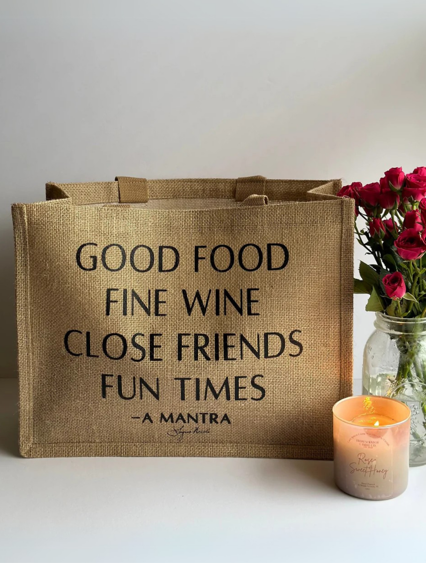 The Good Life Burlap Tote